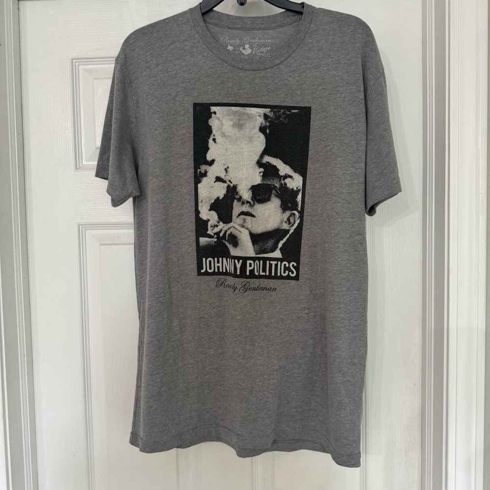 Rowdy Gentleman Gray and Black President Kennedy Graphic Men’s Tshirt Size L - Picture 7 of 7